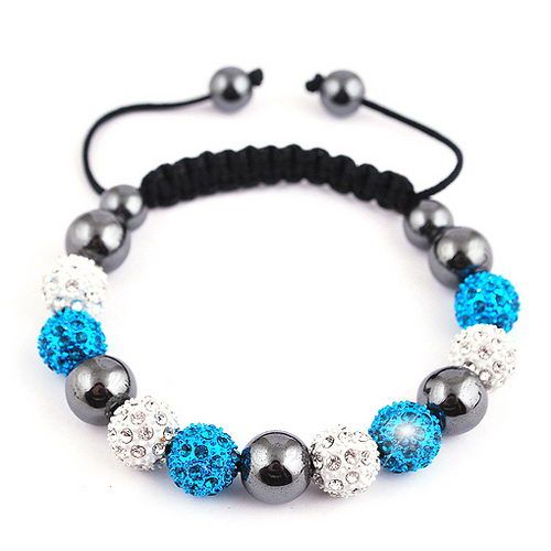 1pcs DIY Bangle Disco Crystal Hematite Ball Beads 10mm/8mm/10mm W32412 