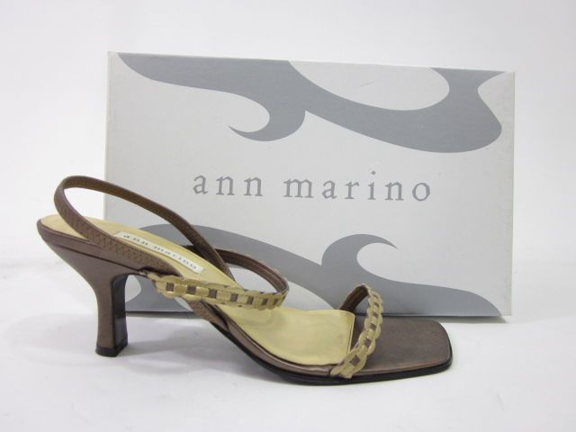 ANN MARINO Gold Leather Honey Drops Pumps Sz 8.5 IN BOX  