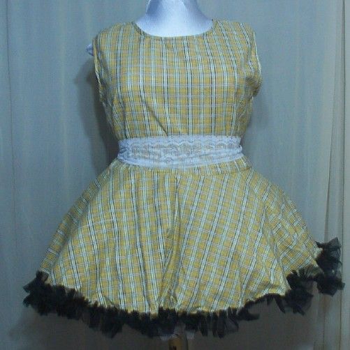 EGL Lolita Jrock Square Rockabilly Dolly Sissy Dress XL  