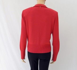 ST JOHN KNITS CORAL SANTANA KNIIT JACKET AND TANK TOP SIZE L/M  