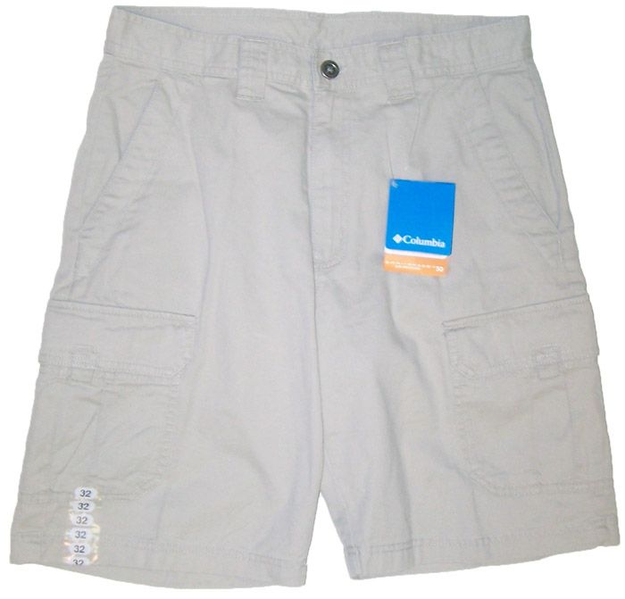 COLUMBIA MENS Brownsmead Cargo Shorts   Stone NWT  