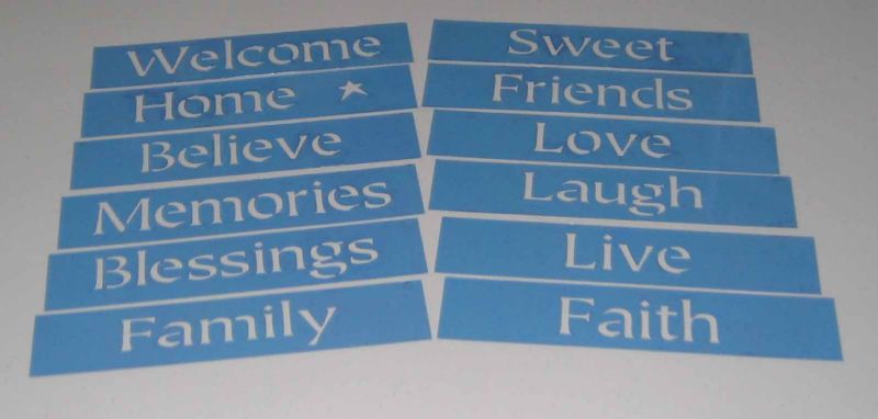 12 STENCIL Family Blessings Home Primitive Believe Sign  