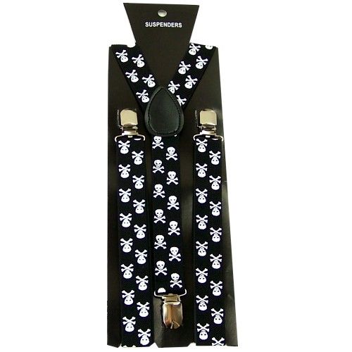 New Adjustable Skull Unisex suspenders braces BD857  