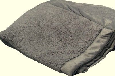 COZELLE SATEEN MICRO PLUSH FLEECE BLANKET WITH SATIN BORDER PEWTE FULL 