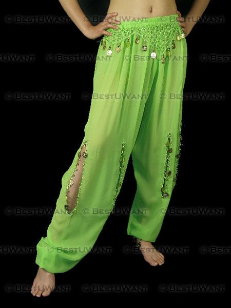 Sale Belly Dance Tribal Gold Coin Harem Pants Costume  