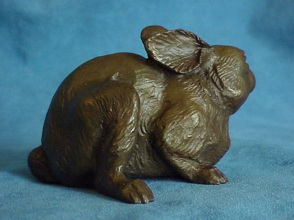   Listed Texas Artist C Burleson Bronze RABBIT LE Statue Figure  