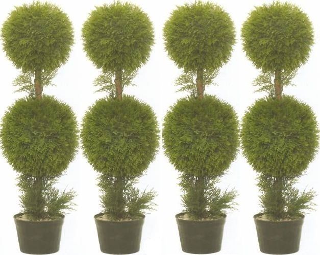 36 ARTIFICIAL TOPIARY TREE 4 CEDAR CYPRESS BALL OUTDOOR  