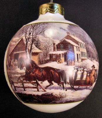 1987 Hallmark Currier & Ives American Farm Scene  