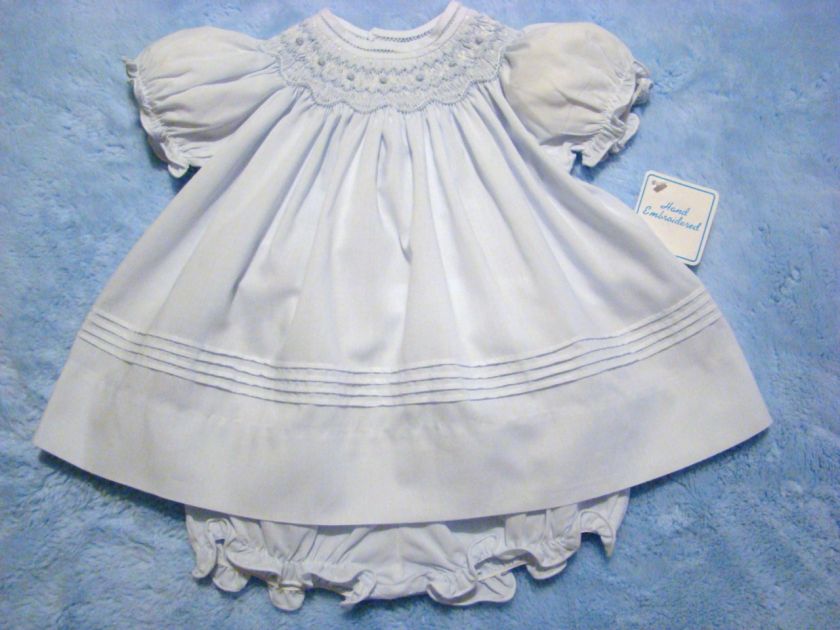 BISHOP SMOCKED NEWBORN DRESS W/BLOOMERS NWTS~reborn  