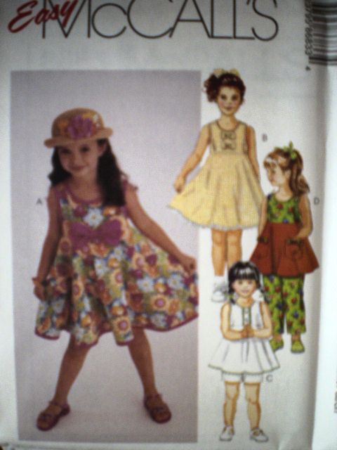 UNCUT McCalls Pattern Girls Dress Top Pants Shorts 8683  