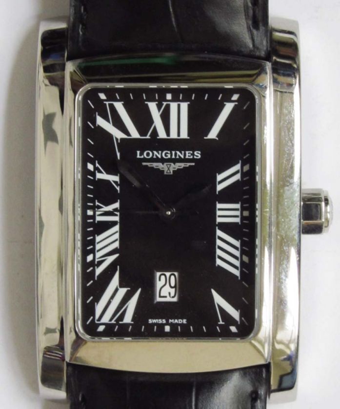 Longines 2000s Dolce Vita Large Steel Rectangular Mens Wristwatch L5 