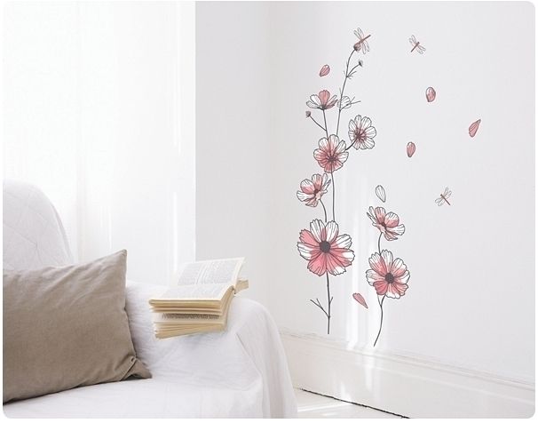 Flowers & Butterfly Adhesive Removable Wall Decor Accents Stickers 