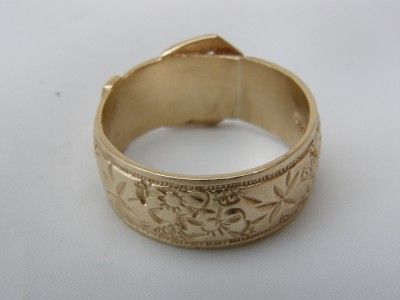   Big HEAVY 9ct Gold BUCKLE Ring VICTORIAN Style Belt GARTER Ring  