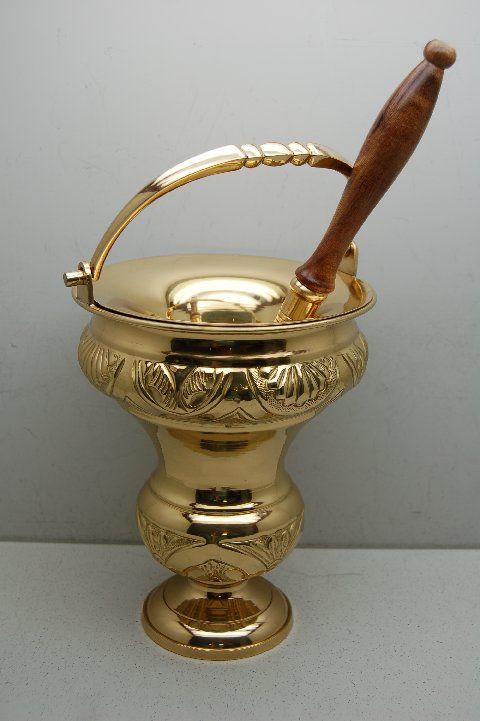 Fine Holy Water Bucket & Sprinkler set + + chalice +  