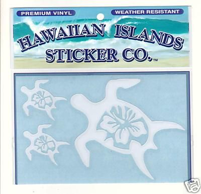 HIBISCUS HONU TURTLE PREMIUM DECAL STICKER CAR TRUCK  