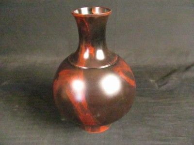 JAPANESE VINTAGE BRONZE PEWTER VASE IKEBANA SIGNED NR  