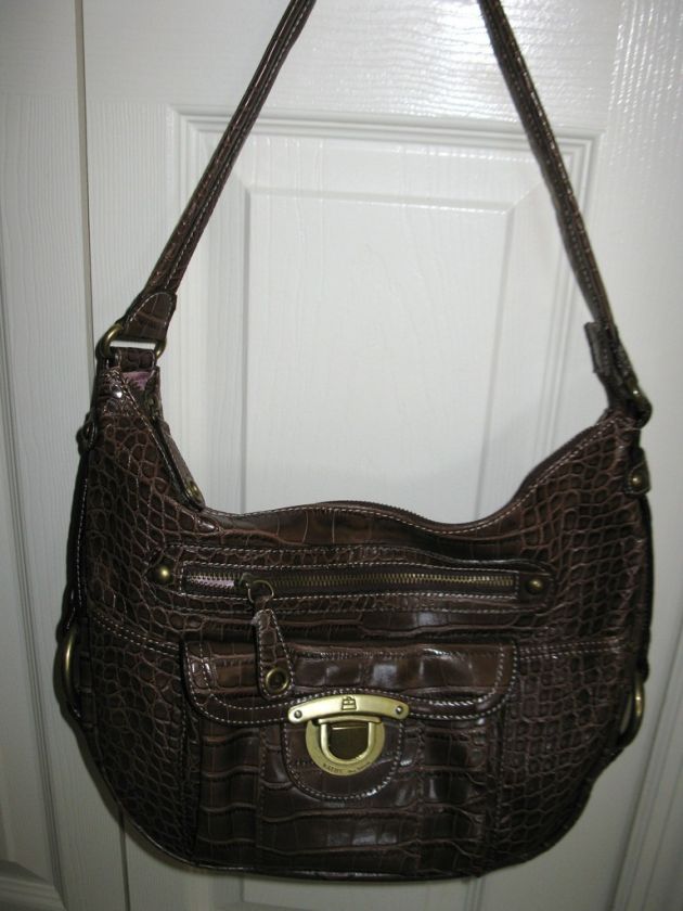 KATHY VAN ZEELAND BROWN ANIMAL DESIGN BUCKET BAG L@@K  