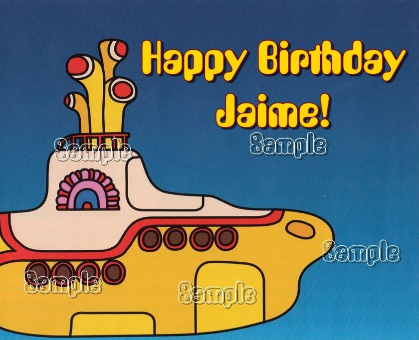 YELLOW Submarine Cake Topper  Cupcake & Round Topper  