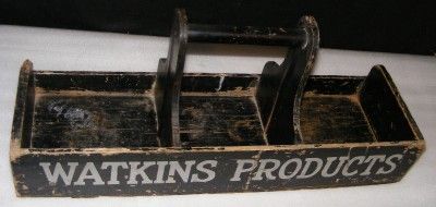 WATKINS PRODUCTS ANTIQUE WOOD DOOR TO DOOR CARRIER TRAY  