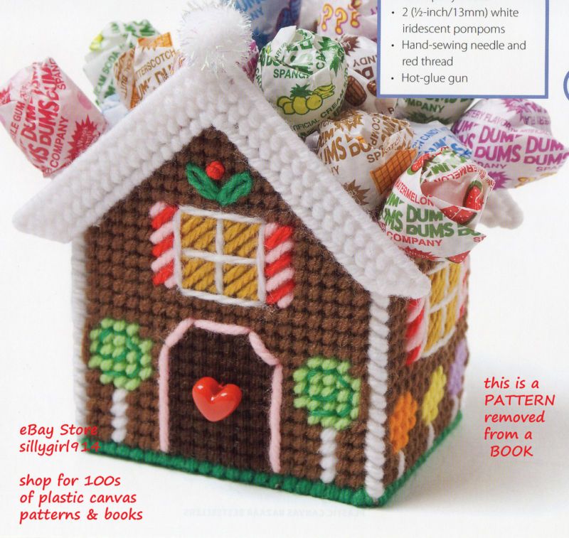 GINGERBREAD BASKET & GARLAND~Plastic Canvas PATTERN  