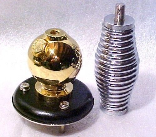 GOLD CB Ham Radio HD Ball Swivel Antenna Mount & Barrel Spring whip 