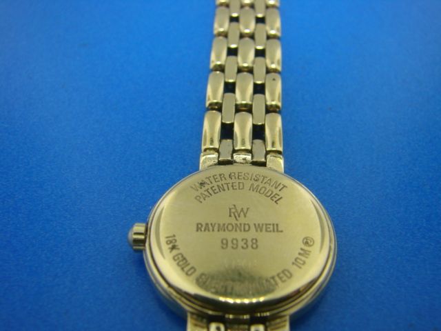 Raymond Weil 9938 10K Gold GP Round Face Ladies Watch  