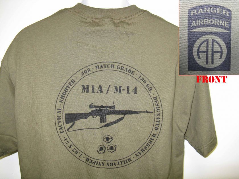 82ND AIRBORNE RANGER T SHIRT/ M14 M1A T SHIRT  