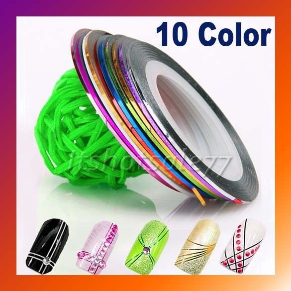 10xRolls Striping Tape Line Nail Art Decoration Sticker  