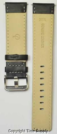 24 mm BLACK LEATHER WATCH BAND PADDED EXTRA LONG XXL  