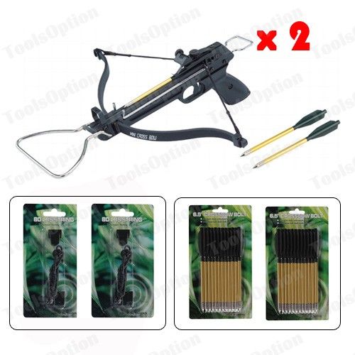 80lbs Mini Metal Pistol Crossbow 30 Arrow 4 String  