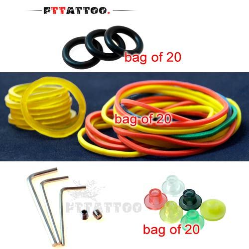 20 of each rubber bands rubber o rings grommets 1 set of adjust tools 