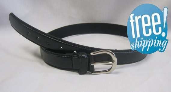 NWT NEW MENS LEATHER 1 INCH DRESS BELT BLACK SM 3X  