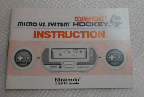 DONKEY KONG hockey Game & Watch instructions book  