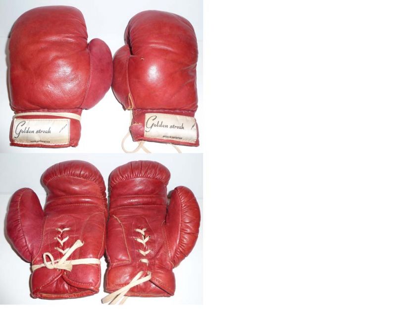 VINTAGE 1960S ? GOLDEN STREAK BOXING GLOVES  