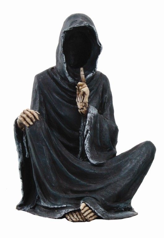 SPEAK NO EVIL SKULL FIGURINE STATUE SPOOKY  