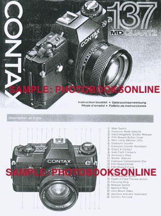 Contax 137 MD Quartz Instruction Manual EFGS  