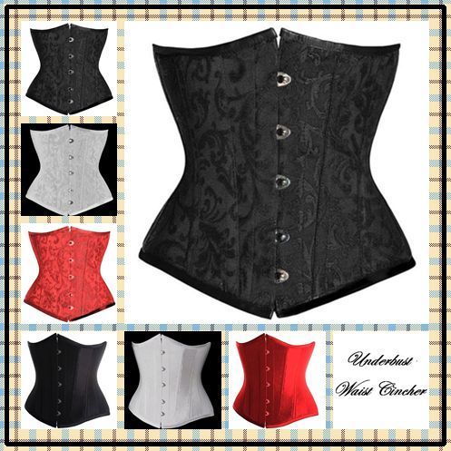 Sexy Boned Lace Up Waist Cincher Underbust Corset Shaper S 2XL  