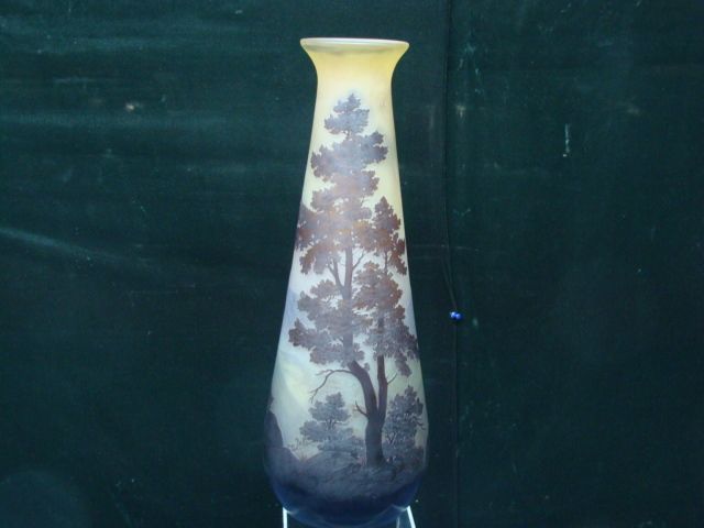 EMILE GALLE RARE HUGE VASE LANDSCAPE SCENE50.5 CmTALL  