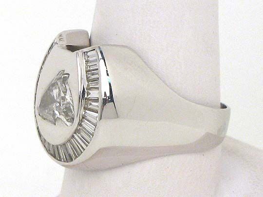 UNIQUE 18K CUSTOM HORSE HEAD CUT 2 CARAT DIAMOND RING  