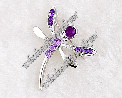 free lots 12pcs 40*38mm dragonfly acrylic&alloy brooch  