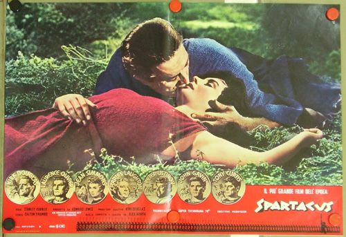 bu73 SPARTACUS KUBRICK DOUGLAS 4 rare POSTER ITALY B  