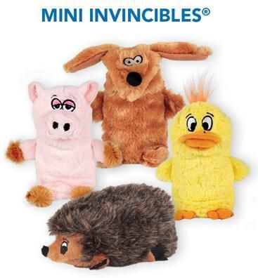 MINI INVINCIBLES   Asst Designs Tough Durable Squeaker Small Little 