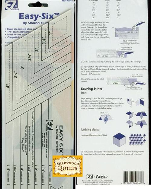 This is a quality Easy Six Quilt Ruler. Another hard to find item for 