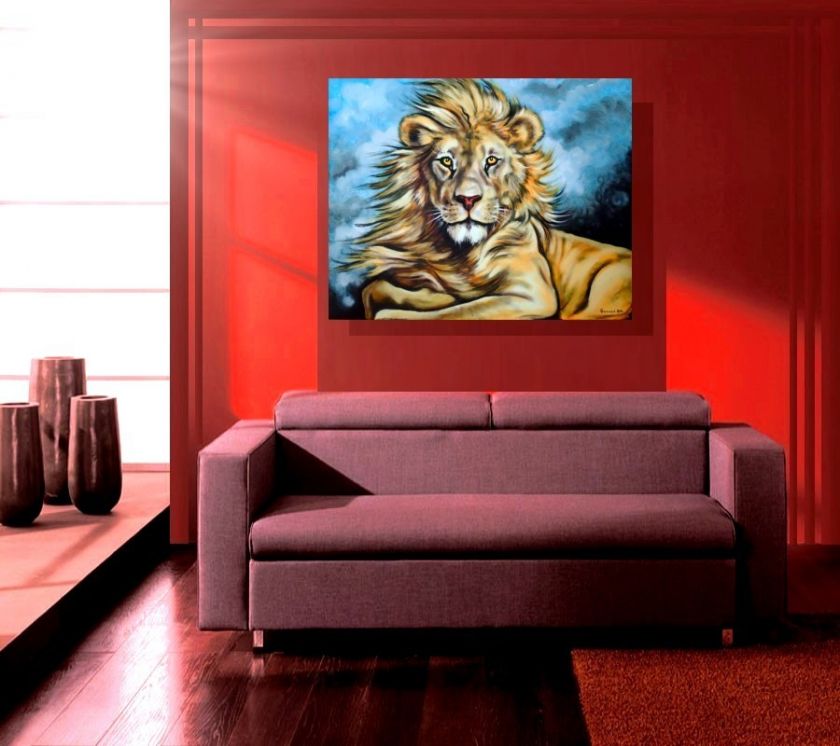   BIG CAT FELINE ABSTRACT Original Painting ART SIMBA AFRICAN ART  