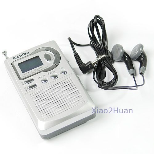 AM FM Pocket Radio 2 Band Receiver LCD Alarm Clock New  