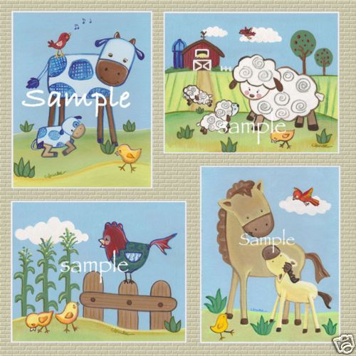 Countryside/farm animals /Nursery/Kids/Baby bedding Art  