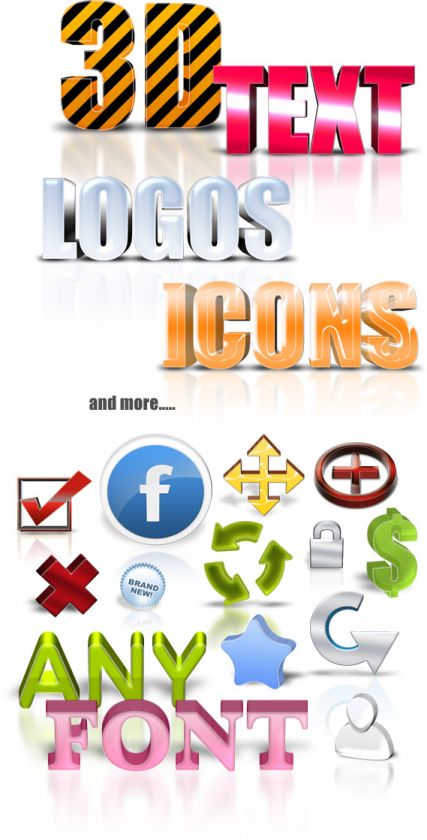 With Easy Icon Maker 2 you can create awesome looking 3D logos, icons 