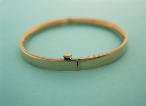 10k Real Yellow Gold Baby Bangle Bracelet Tubular  