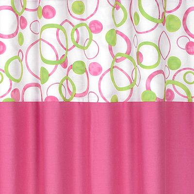 JOJO DESIGNS CIRCLES KIDS PINK GREEN SHOWER CURTAIN  