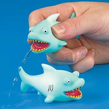 12 SHARK SQUIRTERS Dozen Ocean Bath Toys Fish Luau Party Favors 